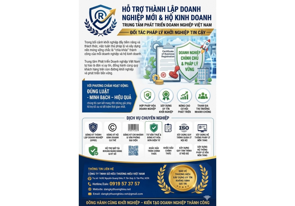 Dịch vụ hỗ trợ làm giấy phép thành lập doanh nghiệp mới & hộ kinh doanh – đối tác pháp lý khởi nghiệp tin cậy